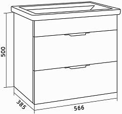 Grossman Тумба с раковиной Форта 60 подвесная дуб темный – фотография-6